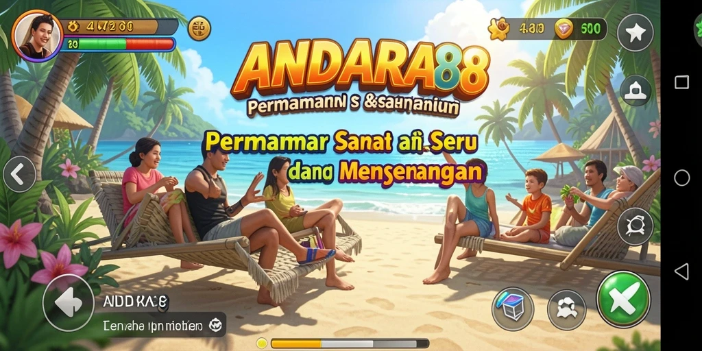 Tangkapan layar gameplay ANDARA88 menampilkan suasana santai dan interaktif.