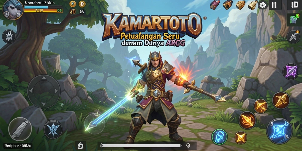 Tampilan gameplay KAMARTOTO dengan karakter bertarung melawan monster.