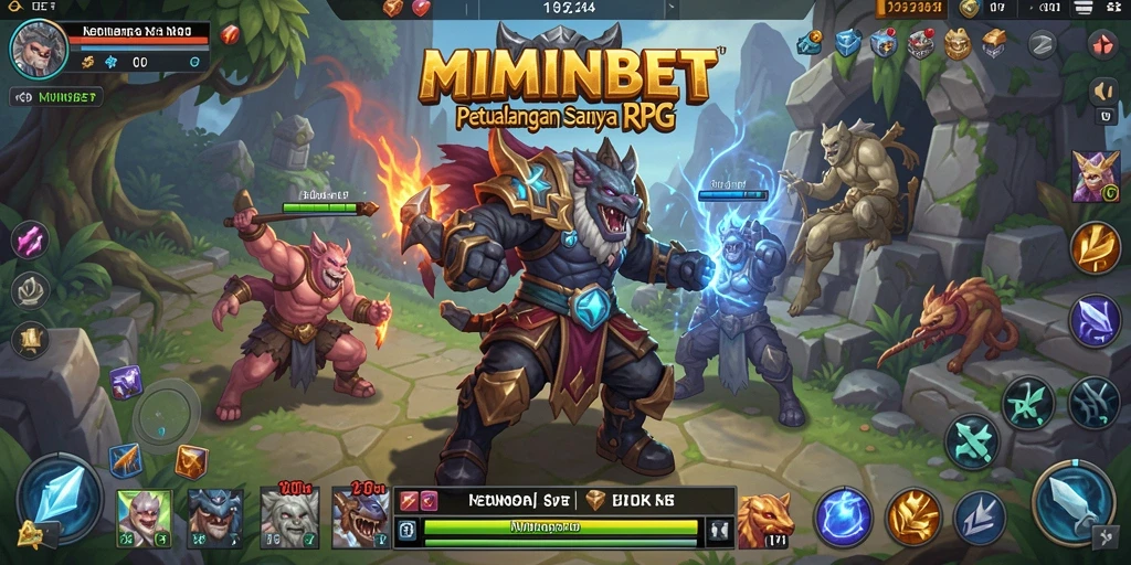 Screenshot gameplay MIMINBET menampilkan petualangan RPG yang mendebarkan.