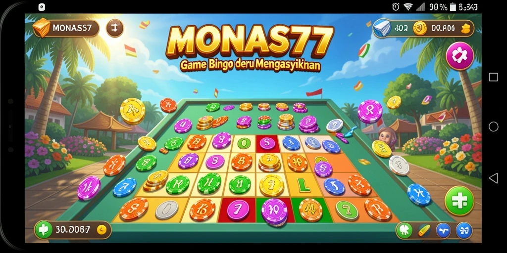 Tampilan gameplay MONAS77 yang seru dan penuh warna.