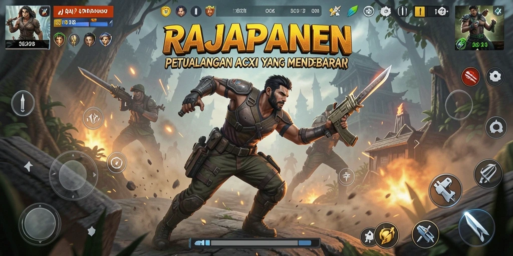 Tampilan menarik dari gameplay aksi di RAJAPANEN.