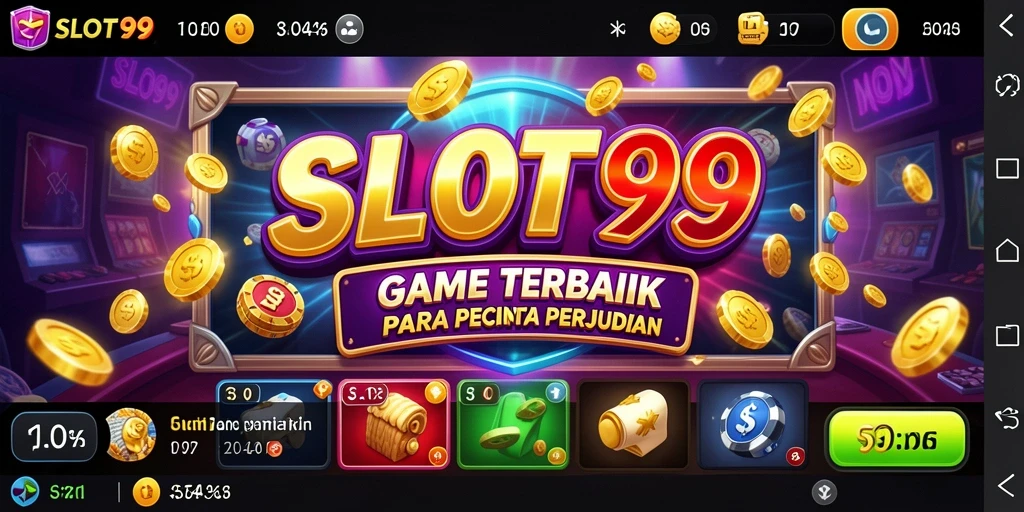 Tampilan screenshot utama dari permainan SLOT99 yang penuh warna dan menarik.