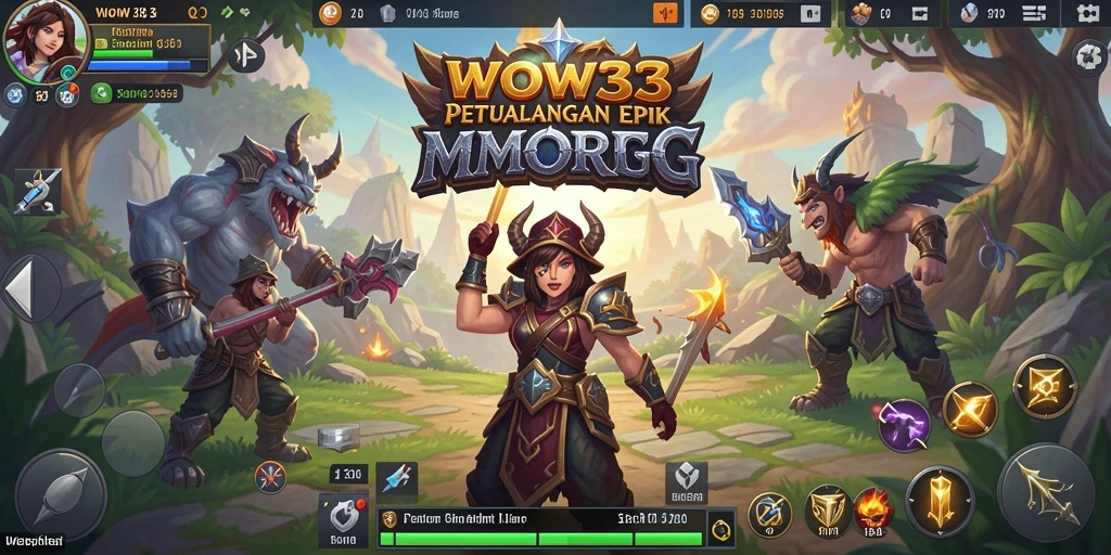Tampilan gameplay WOW33 yang epik dan menakjubkan dalam dunia MMORPG.