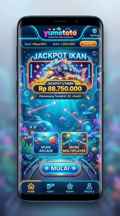Tampilan utama aplikasi yumetoto dengan navigasi mudah.
